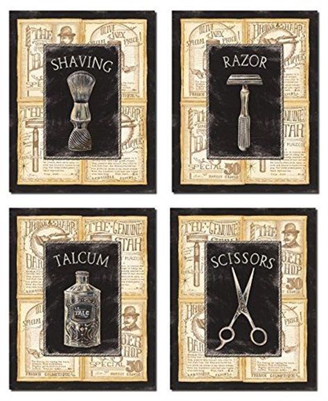 Barber Shop Art, Barber Shop Interior, Barbershop Design, Barber Shop Decor, Vintage Barber, Hair Salon Decor, Salon Suites, Bathroom Art Prints, Shop Art Prints