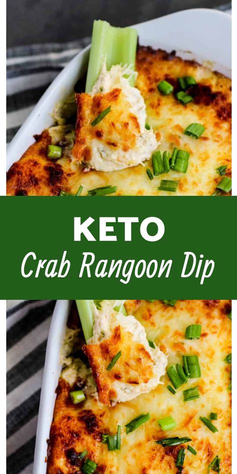 If you have a craving for a delicious hot crab dip, this low carb crab rangoon dip recipe is the perfect appetizer to take that craving away! Crab Rangoon Dip Recipe, Keto Crab Rangoon, Pepperoni Dip, Rangoon Dip, Ketosis Diet Recipes, Crab Rangoon Dip, Desayuno Keto, Cheesecake Dip, Crab Rangoon