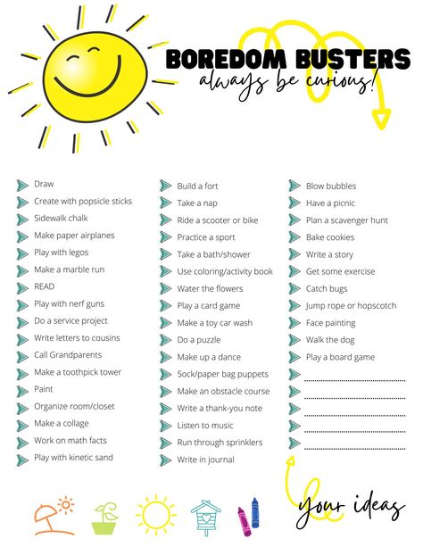 Things For Kids To Do When Bored, Things To Do When Bored Summer At Home, Things To Do Outside With Kids, List Of Things To Do When Bored, Things To Print Out When Bored, Things To Do When Bored With Kids, 100 Things To Do When Bored, Things To Do Outside By Yourself, What To Do When You’re Bored