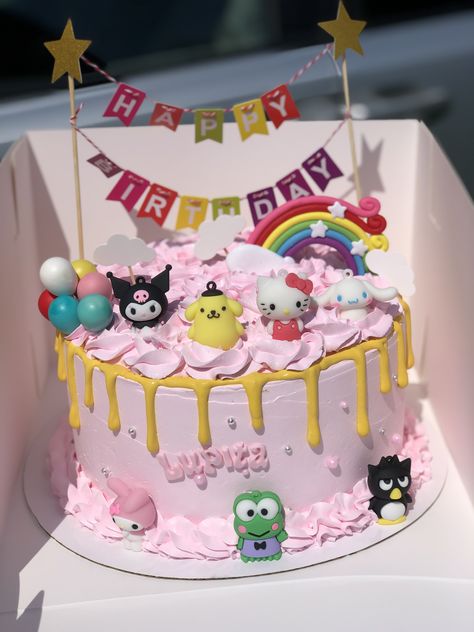 Sanrio Birthday Cake Ideas, Hello Kitty And Friends Cake Ideas, Hello Kitty And Friends Birthday Cake, Hello Kitty Party Food, Hello Kitty And Friends Birthday Party, Sanrio Cake Birthday, Hello Kitty And Friends Party, Hello Kitty And Friends Cake, Hello Kitty Cake Birthday