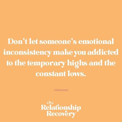 Relationship Recovery Coaching on Instagram: "It's natural to crave stability and consistency in our relationships, but unfortunately, not everyone is capable of providing that. Some people struggle with emotional regulation, which can lead to a rollercoaster of highs and lows in their interactions with others. When you find yourself in a relationship with someone who is emotionally inconsistent, it's important to be mindful of how it's affecting you. While the temporary highs may feel exhilara Stability Quotes Relationships, Rollercoaster Relationship Quotes, Inconsistency Quotes Relationships, Inconsistent People Quotes, Consistency In Relationships, Inconsistency Quotes, Consistency Quotes Relationships, Emotional Stability, Emotional Rollercoaster