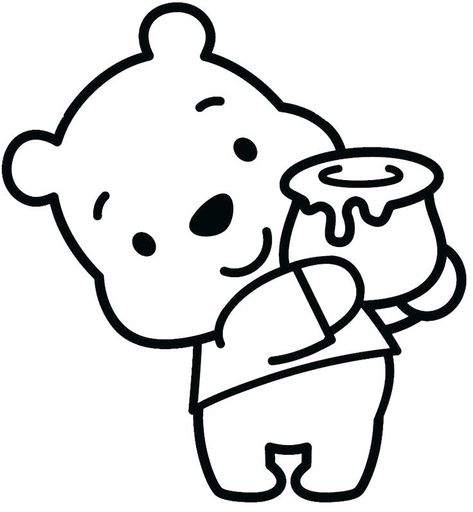 Cute Baby Pooh Bear Coloring Page Lukisan Haiwan, Zoo Animal Coloring Pages, Baby Zoo Animals, Animal Line Drawings, Lukisan Comel, Easy Animal Drawings, Bear Coloring Pages, Karakter Disney, Batman Wallpaper