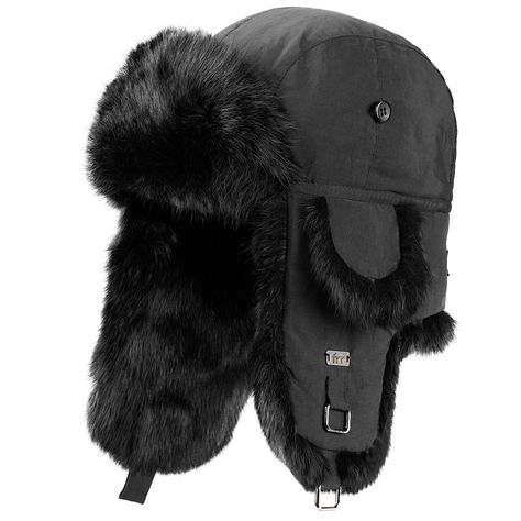 Fur Hat Men, Trapper Hat Men, Black Bunny, Black Rabbit, Aviator Hat, Bunny Hat, Trapper Hats, Hat For Men, Black B