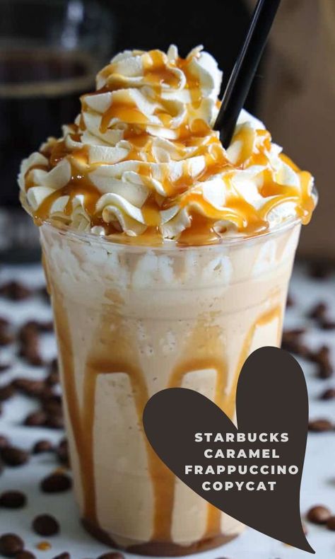 This Starbucks Caramel Frappuccino copycat recipe is sweet, creamy, simple, and delicious. It's so good, you'll think a barista made it. Copycat Starbucks Caramel Frappuccino, Vanilla Bean Caramel Frappachino, Frappuccino Recipe Starbucks, Caramel Frappuccino Recipe, Starbucks Caramel Frappuccino, Starbucks Frappuccino Recipe, Coffee Items, Diy Smoothies, Drinks Starbucks