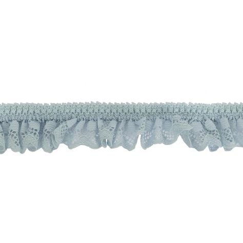 Don’t worry—this soft Baby Blue Ruffled Lace Trimming won’t ruffle any feathers! With just shy of 100 percent stretch, this lace trim features a light blue stitched design along the top that resembles diamonds when stretched, from which point a ruffled lace design with circles descends in a playful, lighthearted display to create this one-inch trim. Due to the high stretch, this youthful trimming is great for an array of applications, from decorating dance costumes to adorning the hemlines, slee Design With Circles, Accessories Png, Baby Blue Background, Clothing Templates, Mood Fabrics, Dress Forms, Lace Bows, Lace Border, Soft Baby