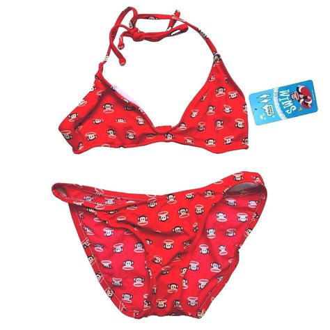 Vintage Paul Frank Womens Bikini, Julius, Red, Bathing Suit, Small Bikini, Swimsuit, Bathing Suit Item Is Legitimate Vintage Paul Frank And Was Manufactured In 2001 Check Out Our Other Listings For More Vintage Emily The Strange, Ruby Gloom, Oopsy Daisy, And Paul Frank In Multiple Styles. Sizes And Designs Items Are From My Retail Store, Not A Private Home :**:My Items Are From My Retail Store:**:Not A Private Home.:**:Thanks For Shopping!:**: Funky Fitz, Red Bathing Suit, Ruby Gloom, Red Bathing Suits, Emily The Strange, Oopsy Daisy, Paul Frank, Buy List, Private Home