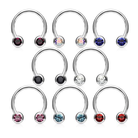 A good Morning from our new 80 Pcs 316L Horseshoe/Circular barbells with Front Facing Press Fit Gem Balls Bulk Pack (10 pcs x 8 Colors) #Wholesale #BodyJewelry #Piercing #Jewelry #BodyPiercing #SeptumRings  #CartilageRings #SeptumPiercing #CartilagePiercing Lip Piercing Ring, Piercing Kit, Anodized Titanium, Circular Barbell, Silver Nose Ring, Eyebrow Ring, Lip Ring, Popular Jewelry, Cartilage Piercing