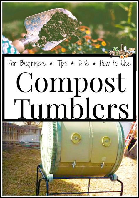 Composting Tumbler For Beginners, How To Start Composting In A Tumbler, Compost Tumbler For Beginners, Compost Tumbler How To Use A, Tumbler Composting For Beginners, How To Compost For Beginners, Compost Diy, Diy Compost Tumbler, Easy Composting