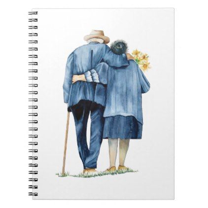 Old Couple Drawing, Couple Drawing Ideas, Couples Notebook, Cute Drawings Of People, Budget Vegan, Illustrated Family Portrait, Recipes For The Whole Family, Aquarelle Painting, Old Couple