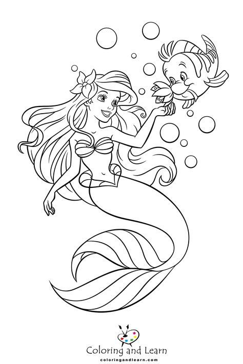 Cute Disney Princess Drawings, Disney Tattoos Ariel, The Little Mermaid Drawing, Little Mermaid Drawing, The Little Mermaid Coloring Pages, Little Mermaid Coloring Pages, Disney Colouring, Disney Colouring Pages, Kid Coloring Pages