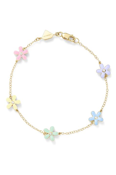 Wildflower By the Yard Bracelet | pastel jewelry Cute Girly Jewelry, Aerith Christmas, Pastel Jewellery, Preppy Necklaces, Pastel Accessories, Preppy Accessories, Pastel Jewelry, Preppy Bracelets, Preppy Jewelry