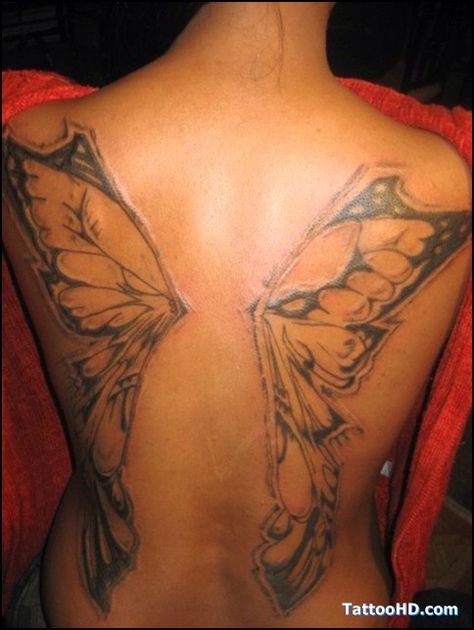 Butterfly wings!!! Butterfly Wings Back Tattoo, Wing Back Tattoo, Butterfly Wings Tattoo, Wings Back Tattoo, Wings Tattoos, Butterfly Wing Tattoo, Ink Butterfly, Wing Tattoos On Back, Tattoos On Back