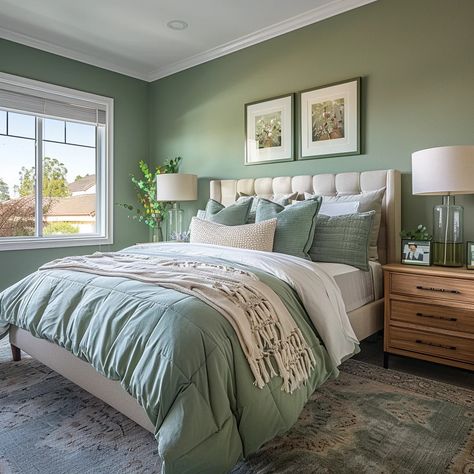 50+ Sage Green Bedroom Ideas for A Modern and Cozy Home – CreativeBooster Soft Green Bedroom, Green Room Ideas Bedroom, Green Bedroom Paint, Sage Green Bedroom Ideas, Light Green Bedrooms, Sage Bedroom, Green Bedroom Ideas, Green Bedroom Decor, Sage Green Bedroom