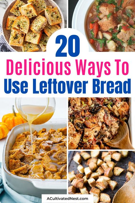 Recipes With Bread Slices, Recipes With Old Bread, Stale Bread Recipes, Leftover Bread Recipes, Italian Bread Recipes, Hard Bread, French Bread Loaf, Baguette Recipe, French Bread Recipe