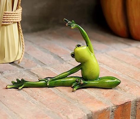 Funny Frog Pictures, Yoga Frog, $5 Gift Ideas, Frog Ornaments, Frog Statues, Frog Pictures, Frog Decor, Cute Shape, Frog Figurines