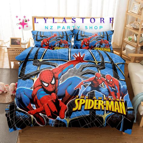 spiderman-duvet-cover-pillow-nz-lylastore.com Spider Man Bed, Spiderman Bedding, Spiderman Background, Spiderman Bed, Full Size Bed Sets, Spiderman Bedroom, Duke Dennis, Man Bedroom, Spiderman Room