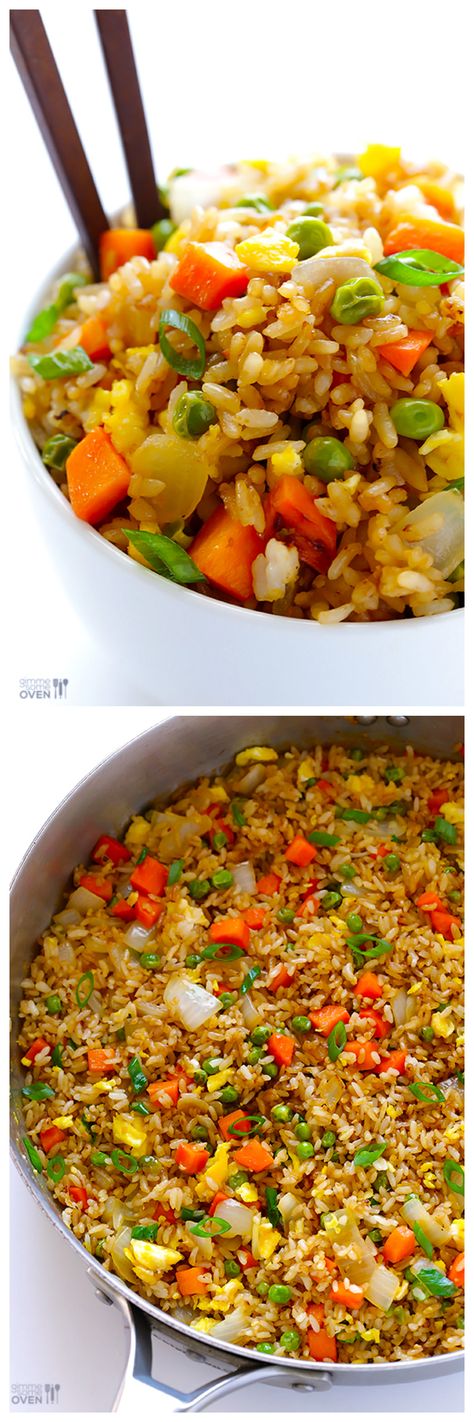 The BEST Fried Rice -- tastes even better than the restaurant version, and it's quick and easy to make! | gimmesomeoven.com #recipe The Best Fried Rice, Best Fried Rice, Cibo Asiatico, Arroz Frito, Rice Dinner, Nasi Goreng, Fried Rice Recipe, Deilig Mat, Idee Pasto Sano