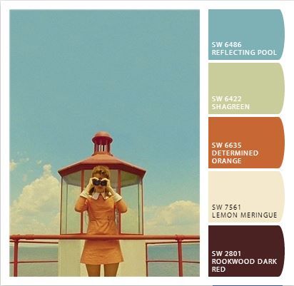 House Palettes, Wes Anderson Color Palette, Anderson Aesthetic, Wes Anderson Aesthetic, Coral Colour Palette, Kingdom Art, Wes Anderson Movies, Wes Anderson Films, The Royal Tenenbaums