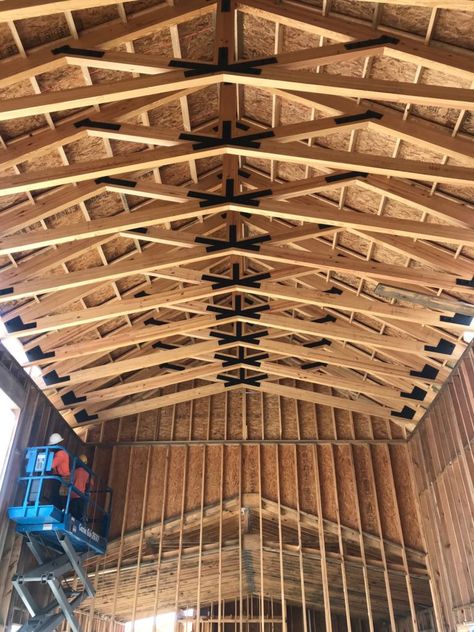 Fish Camp House, Large Corbels, Scissor Truss, Timber Trusses, Timber Frame Cabin, Wooden Workshops, Timber Truss, Boat Shed, Sawn Timber