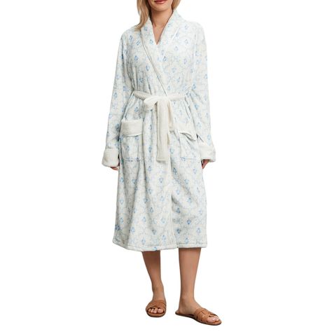 PRICES MAY VARY. ✿Material: This cute bathrobes is made of high-quality 65% polyester and 35% cotton, which is soft, delicate, and provides comfortable warmth. The cherry print design adds a touch of sweetness and vitality, allowing you to exhibit a sense of fashionable taste while remaining cozy and comfortable. ✿Features: Cute robes for women, 3/4 sleeves, v-neck, floral/cherry print, open front, with belt, loose fit. Fruit print robe, fruit bathrobe, fruit robe, flower decor fuzzy robe, cherr Fuzzy Robe, Floral Gown Dress, Sleeve Shawl, Belt Kimono, Robes For Women, Cherry Fruit, Printed Robe, Cherry Print, Fruit Print