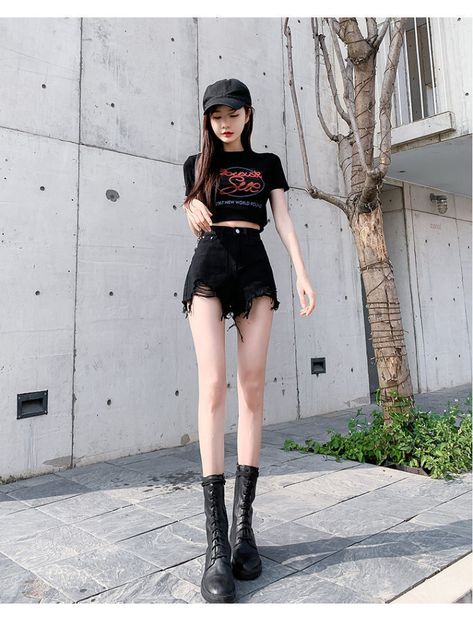 Summer Denim Shorts Women Korean Fashion Ripped Holes High Waist Short Jeans Female Casual Street Wide Leg Short Pants
#fashion #shorts #korean #sexy Black Cutoff Jean Shorts Grunge Style, Black Cutoff Jean Shorts In Grunge Style, Korean Black Shorts Outfit, Black Short Jeans, Denim Shorts Outfit Korean Style, Shorts Korean, Summer Denim Shorts, Jeans Female, Korean Girl Fashion Shorts