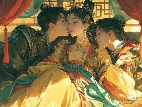 Chinese Imperial Harem, Reverse Harem Art, Reverse Harem Aesthetic, Harem Aesthetic, East Asian Culture, Chinese Artwork, Chinese Illustration, Chinese Art Painting, Art Photography Portrait