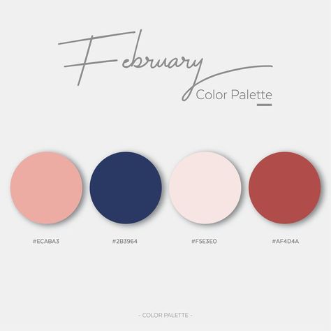 February Colour Palette, Monthly Color Palette, February Color Palette, Color Hunt, February Colors, Planner Themes, Hex Color Palette, Color Schemes Colour Palettes, Modern Color Palette