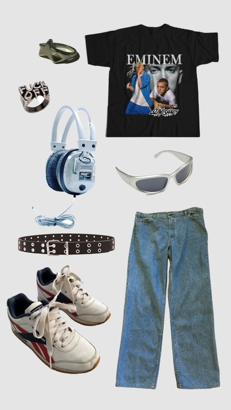 #eminem #outfitinspo #y2k #baggy Eminem Outfits Girl, Eminem Outfits Inspiration, Eminem Style Girl, Eminem Fashion, Chore Money, Eminem Outfits, Baggy Outfit Woman, Eminem Tour, Eminem Concert