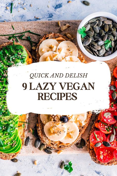 Discover 9 quick and delicious lazy vegan meals with these lazy vegan recipes. Easy, cheap, and perfect for anyone wanting a good vegan meal. Simple Easy Vegan Meals, Flavorful Vegan Meals, Vegan Dinner Soy Free, Easy Vegan Dinner For One, Super Simple Vegan Meals, Low Effort Vegan Meals, Easy Fast Plant Based Meals, Vegan Meal Easy, Healthy Cheap Vegan Meals