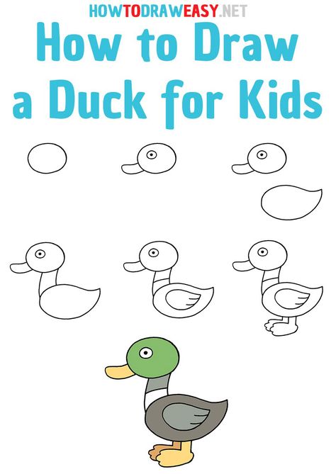 How to Draw a Duck for Kids Step by Step #duck #duckdrawing #drawingduck #howtodrawaduck #drawinganimals #animaldrawing #naturedrawing #drawanimals #drawingduck #easydrawing #drawingforkids #sketch #sketching #stepbystep Sketching For Kids, How To Paint A Duck, Drawing Step By Step For Kids, How To Draw A Duck Step By Step, Draw A Duck, Drawing For Kids Step By Step, Easy Duck Drawing, How To Draw Duck, Draw Duck