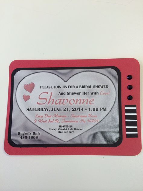 I love Lucy Shower.  Handmade Bridal Shower Invitations. I Love Lucy Bridal Shower Ideas, I Love Lucy Party Decorations, I Love Lucy Decorations, I Love Lucy Party, I Love Lucy In Color, Cheap Bridal Shower Ideas, Kate Spade Bridal Shower, Fall Bridal Shower Invites, Bridal Party Getting Ready