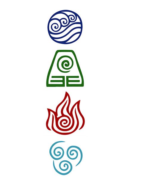 Avatar Four Elements, Four Elements Tattoo, Element Tattoo, Avatarul Aang, Avatar Tattoo, Petit Tattoo, Tapeta Harry Potter, Elements Tattoo, Posca Marker