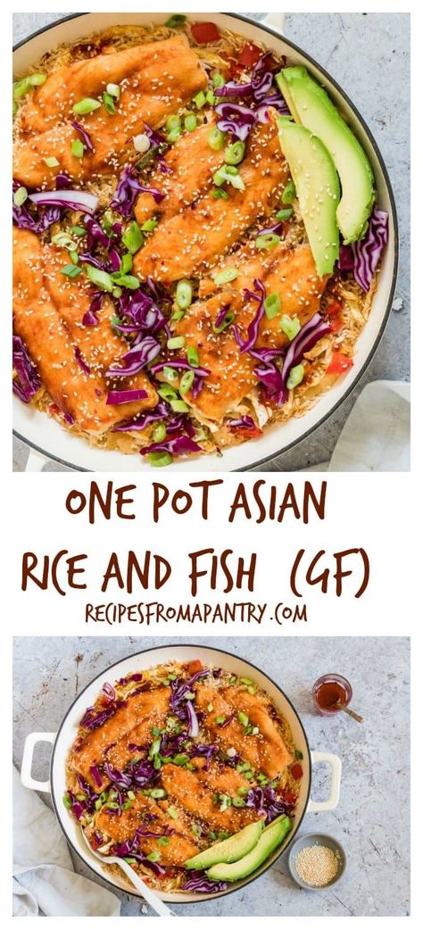 One Pot Asian Rice and Fish is an easy dinner recipe your whole family will love. It’s a tasty basa fish recipe with Asian BBQ sauce, rice, and vegetables. #onepotmeals #fishrecipe #basafish #asianrice #onepotdinner Basa Fillet Recipes, Lent Meals, Basa Fish Recipes, Rice And Fish, Asian Bbq Sauce, Asian Bbq, Rice And Vegetables, White Fish Recipes, Asian Rice