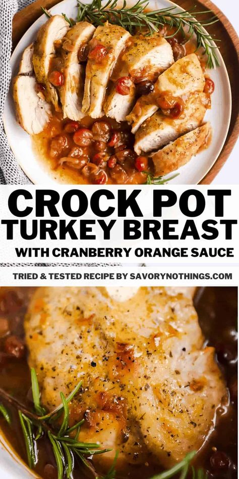 The smells wafting through your home while this turkey breast is cooking in the slow cooker with a delicious cranberry sauce will make you so excited for your comforting meal! The crock pot does most of the work with this quick prep holiday entrée - perfect for an easy Thanksgiving or Christmas dinner. | #holidaydinner #holidayfood #thanksgiving #thanksgivingdinner #thanksgivingfood #thanksgivingrecipe #christmasdinner #slowcookerrecipe #crockpotrecipe #turkeyrecipe Crock Pot Turkey Breast, Oven Turkey, Crock Pot Turkey, Magical Kitchen, Turkey Breast Crockpot, Cranberry Turkey, Slow Cooker Turkey Breast, Crockpot Turkey, Diet Dinner