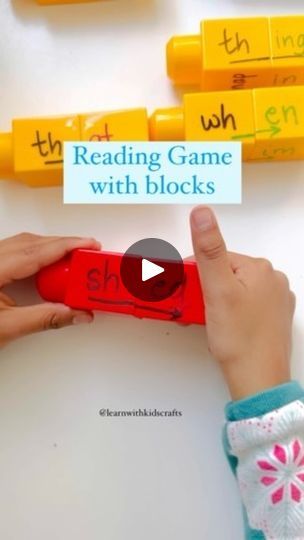 4.1K views · 265 reactions | Save this reading game with blocks. Blend, read and rotate to read a new word.
We are currently working on digraphs and blends so I wrote that with sharpie. You can do the same with word families, cvc words as well.

Follow @learnwithkidscrafts for more ideas 

#scienceofreading #learningtoread #learntoread #earlyreaders #phonicsactivities #homeschoolmom #readingskills #icanread #classroomactivities #momlife #earlyliteracy #cvc #digraphs #structuredliteracy #phonemicawareness #phonicsgames | Nisha Yadav| Your Key to Easy Learning Activities | itsyaboyciz · Original audio Diagraphs And Blends Activities, Cvc Words Games, Easy Learning Activities, Picture Book Activities, Name Activities, Reading Games, Phonics Games, Easy Learning, Phonemic Awareness