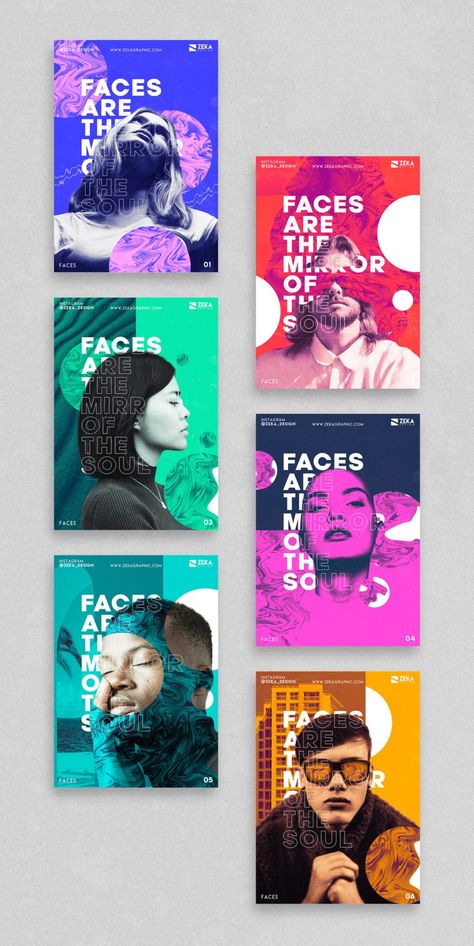 Faces Poster Design Series | ZEKA DESIGN Minimalist Graphic Design Inspiration, Design De Configuration, Posters Conception Graphique, Mises En Page Design Graphique, Minimalist Poster Design, 달력 디자인, Minimalist Graphic Design, Graphisches Design, Desain Editorial