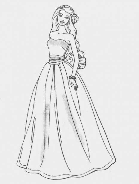 Free Barbie, Doll Drawing, Barbie Drawing, Barbie Wedding Dress, Barbie Coloring Pages, Barbie Coloring, Prințese Disney, صفحات التلوين, Mermaid Coloring Pages