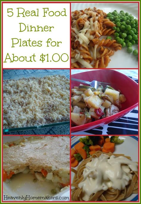 5 Real Food Dinner Plates for About $1.00 Dinners For 1, Real Food Dinner, Food Dinners, Easy Weekday Meals, Pot Pies Recipes, Food Dinner, Frugal Meals, Cheap Meals, Budget Meals