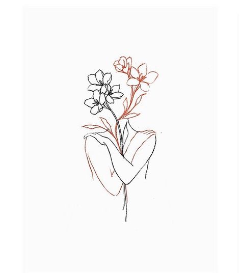 Woman Holding Flowers Tattoo, Siluete Tattoo, Woman And Flower Tattoo, Face Silhouette Tattoo, Mental Health Tatoos Design, Mujeres Tattoo, Earthy Tattoos, One Line Tattoo, Birthday Tattoo