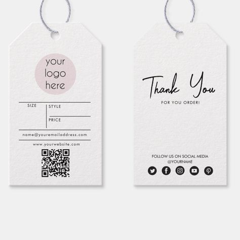 Business Logo Hang Tag Price Clothing Swing Tags - Clothing Label Tag Cloud, Logo Hand, Birthday Card Craft, Gift Business, Hand Logo, Thank You Messages, Clothing Tags, Price Tags, Clothing Labels