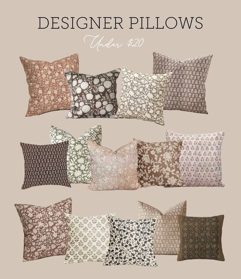 Affordable Designer Throw Pillows under $20 - Jenna Sue Design Living Room Styling Ideas, Throw Pillow Combinations, Patterned Pillows, Jenna Sue Design, Grey Couch, Grey Couch Living Room, Jenna Sue, Pillow Combos, Small Bathroom Makeover