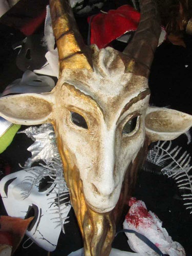 Goat Mask Diy, Nell Dorr, Animals Mask, Goat Mask, Black Phillip, Paper Mache Mask, Venetian Carnival, Mask Makeup, Old Photography