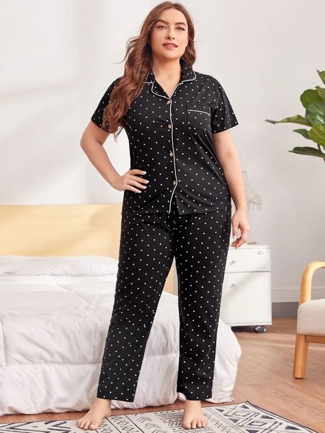 Fringe Sweatshirt, Night Wear Dress, Sleepwear Fashion, Polka Dot Pants, Plus Size Pajamas, Night Dress For Women, Designer Dresses Casual, Pant Sets, Moon And Star