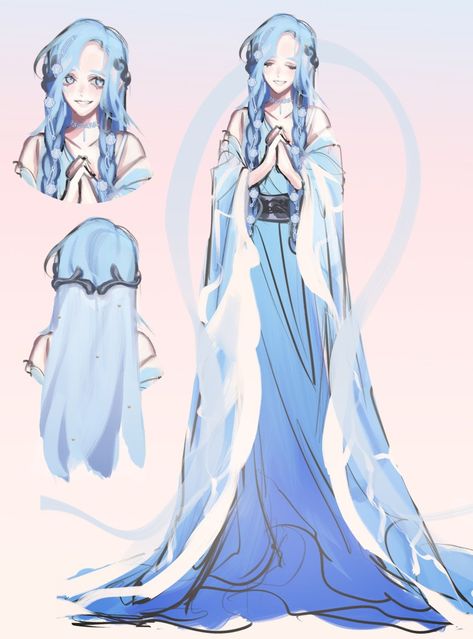 Ocean Themed Outfits Drawing, Blue Hair Oc, Water Character Design, Water Mage, Water Character, Water Clothes, Anime Inspired Outfits, Drawing Anime Clothes, Art Tools Drawing