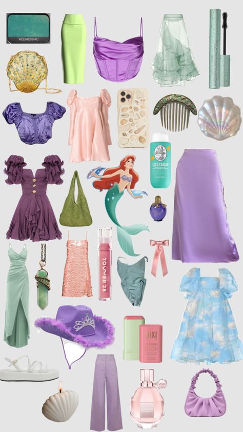 Modern Ariel Outfit, Modern Princess Outfits, Modern Princess Aesthetic, Modern Ariel, Ariel Outfit, Disney Vacation Outfits, Disney Princess Inspired Outfits, Disney Character Outfits, Disney Bound Outfits Casual