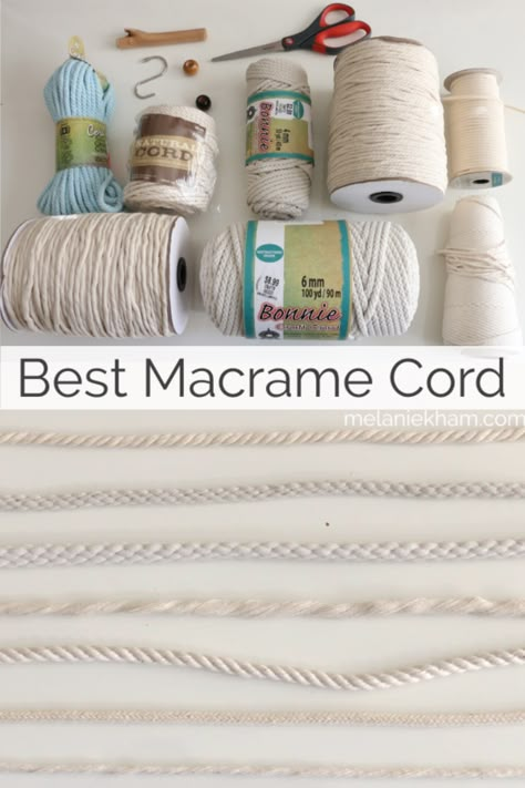 Macrame Cord Size Chart, Macrame Supplies Products, Macrame Rope Pattern, 6 Cord Macrame Pattern, Macrame With Twine, Learn To Macrame, Macrame Cord Sizes, Best Macrame Cord, Macrame Rope Cords