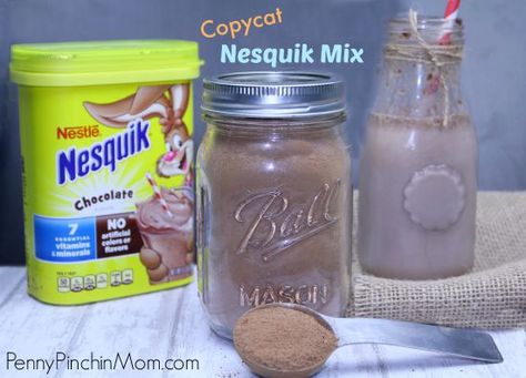 Why buy Nesquick wwhen you can make it a home for a LOT less!!!!  Get this awesome copycat recipe!!! Chocolate Milk Mix, Nestle Chocolate, Homemade Dry Mixes, Homemade Chocolate Pudding, Homemade Pantry, Homemade Mixes, Homemade Spices, Homemade Seasonings, Chocolate Mix