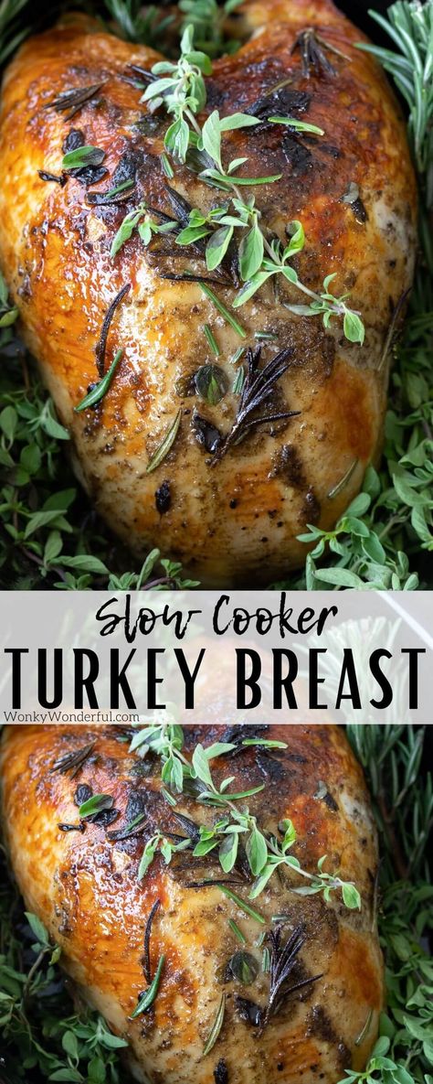 This Crockpot Turkey Breast Recipe is a no-fuss space saving way to cook Thanksgiving turkey for a small feast or to have extra turkey for a large crowd. Cooking a turkey breast in a slow cooker is a set it and forget it holiday dish. #slowcookerrecipes #crockpotturkey #slowcookerturkey #thanksgivingrecipes Chicken Repices, Turkey Breast Thanksgiving, Stuffing Cornbread, Crock Pot Turkey Breast, Thanksgiving Turkey Breast, Crockpot Thanksgiving, Crock Pot Turkey, Turkey Breast Crockpot, 21 Dinner