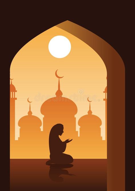 Muslim pray in mosque place of Islam,silhouette design,cartoon bubble head version. Illustration vector illustration Pray In Mosque, Islamic Cartoon Art, Cartoon Bubbles, Book Illustration Layout, Mosque Silhouette, Islamic Art Canvas, Mosque Art, Islamic Cartoon, Religious Illustration