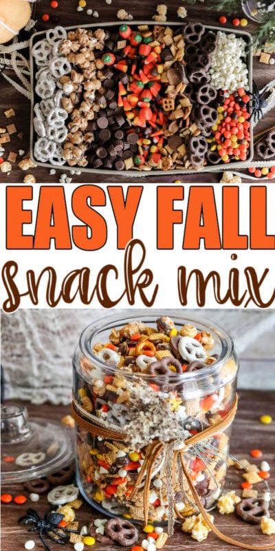 Easy Snack Mixes For A Party, Savory Fall Chex Mix Recipes, Best Snack Mix Ever, Chex Mix Recipes Autumn, What To Sell At A Fall Festival, Fall Bbq Menu Ideas, Sweet And Salty Popcorn Mix Recipes, First Day Of Fall Treats, Chez Mix Recipes Fall